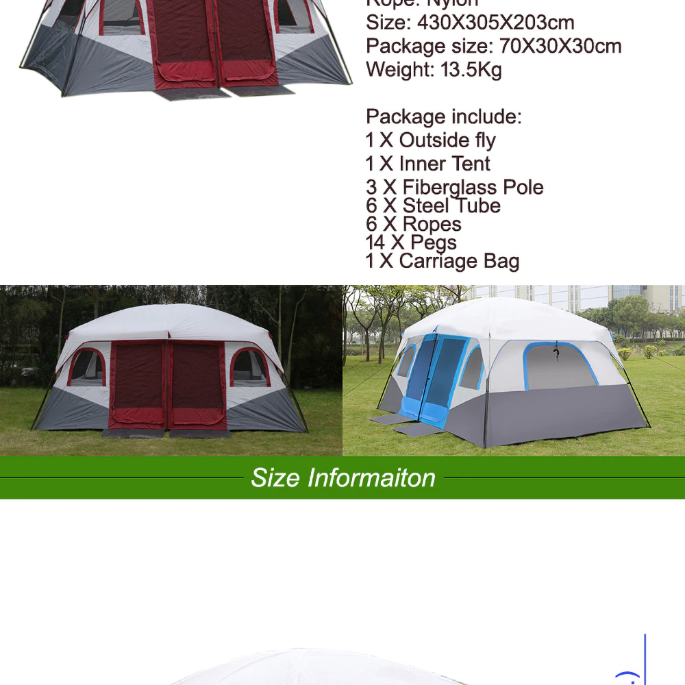 Cheap Goat Tents Large Camping Tent Outdoor Big Family Tent 8 10 12 Person Party Tent Waterproof Cabin Camp Anti UV Marquee Tents Tents 